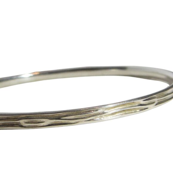 Pandora Liquid Silver Stream Sterling Silver Bangle Bracelet 7.9" 490715 - Picture 3 of 6